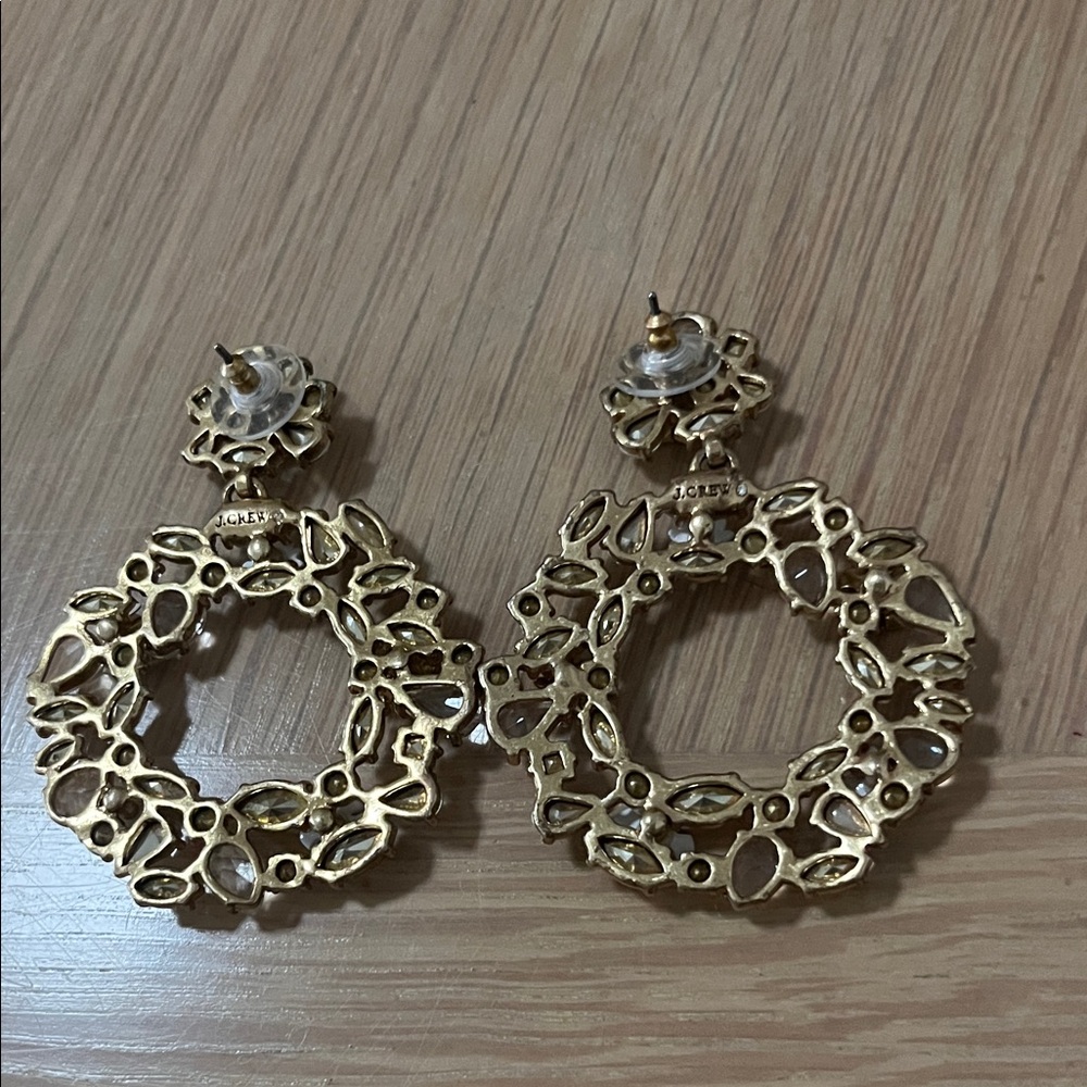 J. Crew Floral Gold and White Earrings - Picture 3 of 4